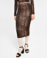 Фото #1 товара Women's Snake-Print Midi Skirt, Created for Macy's