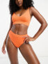 Lindex Hannah textured high waist bikini bottom in orange Оранжевый, XS - фото #5