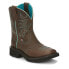 Фото #4 товара Justin Boots Mandra Embroidery 8" Square Toe Cowboys Womens Brown Casual Boots