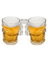 Фото #1 товара Set of 2 17.62 oz Skull Glass Mugs