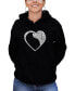 Фото #1 товара Women's Dog Heart Word Art Hooded Sweatshirt