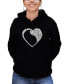 ფოტო #1 პროდუქტის Women's Dog Heart Word Art Hooded Sweatshirt