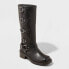 Фото #1 товара Women's Rebel Tall Moto Boots with Memory Foam Insole - Wild Fable Black 5.5