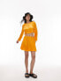 Фото #4 товара Топшоп Блуза оранжевая с пуговицами и необработанными краями, комплектующий