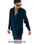 ASOS DESIGN 90s oversized velvet shirt in teal velvet