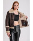 Фото #2 товара Women's Shearling Jacket, Brown