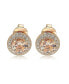 Suzy Levian Sterling Silver Cubic Zirconia Round Halo Stud Earrings