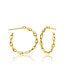 Фото #3 товара 14K Gold Plated Open Hoop Earrings