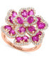 ფოტო #1 პროდუქტის EFFY® Ruby (3-3/4 ct. t.w.) & Diamond (5/8 ct. t.w.) Flower Ring in 14k Rose Gold