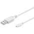 Фото #2 товара Wentronic USB 2.0 Hi-Speed cable - white - 1 m - 1 m - USB A - Micro-USB B - USB 2.0 - 480 Mbit/s - White