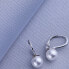 Silver earrings with white Swarovski ® Crystals pearl VSW018ELPS