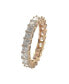 ფოტო #3 პროდუქტის Suzy Levian Sterling Silver Princess Cut Cubic Zirconia Crossing Setting Eternity Band Ring