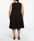 Plus Size Draped Skirt Sleeveless Ponte Dress