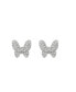 ფოტო #5 პროდუქტის EFFY Diamond (1/8 ct.t.w.) Butterfly Stud Earrings in Sterling Silver or 14k Gold-Plated Sterling Silver