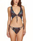 Фото #1 товара Women’s 2 PC Lingerie Set with Printed Butterfly's and Functional Ties