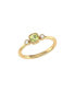 ფოტო #1 პროდუქტის Cushion Cut Peridot Gemstone, Natural Diamonds Birthstone Ring in 14K Yellow Gold