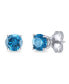 ფოტო #3 პროდუქტის Blue Diamond Stud Earrings (1 ct. t.w.) in 14K White Gold