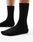 Фото #1 товара Vero Moda ribbed glitter sock with frill edge in black