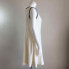 New Moda Beige women's dress with faux leather trim size Large