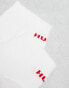 Фото #2 товара Hugo Bodywear 2 pack red logo ankle socks in white