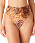 Фото #1 товара Women's Glam Cheetah High-Rise Swim Bottoms, Created for Macy's