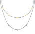 T-Logo double steel bicolor zircon necklace TJAXC62