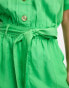 French Connection short sleeve belted jumpsuit in bold green