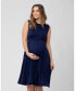 Фото #1 товара Maternity Knife Pleat Sleeveless Dress Blueprint