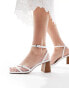 Фото #1 товара schuh Saturn mid block heel sandals in white