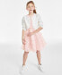 ფოტო #3 პროდუქტის Big Girls Pink 3D Floral Organza Social Dress
