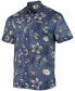 Фото #1 товара Men's Navy West Virginia Mountaineers Vintage-Like Floral Button-Up Shirt