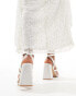 Be Mine Bridal Angelin bow block heel sandals in ivory