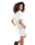 Фото #2 товара Abercrombie & Fitch linen t-shirt dress in white