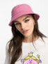 ASOS DESIGN washed canvas bucket hat in pink