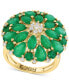 ფოტო #1 პროდუქტის EFFY® Emerald (6-1/4 ct. t.w.) & Diamond (1/4 ct. t.w.) Flower Statement Ring in 14k Gold