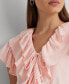 ფოტო #3 პროდუქტის Women's Ruffled Flutter-Sleeve Peplum Top