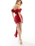 Фото #5 товара Kaiia oversized bow sash mini skirt co-ord in red