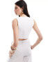 ASOS DESIGN boxy waistcoat with linen in white weiß, 46 - фото #3