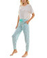 Фото #3 товара Women's Printed Drawstring Jogger Pajama Pants