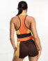 Daisy Street Active Landscape sleeveless crop top in orange