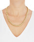 ფოტო #3 პროდუქტის Polished Curb Chain Necklace 22" in 10K Yellow Gold