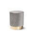 Chaela Contemporary Glam and Luxe Velvet Fabric Upholstered and Finished Metal Ottoman