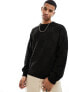 New Look checker crew neck jumper in black