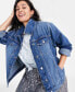 Фото #1 товара Women's Classic Denim Trucker Jacket, Created for Macy's