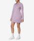 ფოტო #3 პროდუქტის Women's Long Sleeve Quarter Zip Sweatshirt Dress