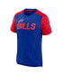 Фото #3 товара Men's Heathered Royal, Heathered Red Buffalo Bills Color Block Team Name T-shirt
