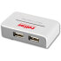 Фото #2 товара ROLINE USB 2.0 Hub "Black and White" - 4 Ports - with Power Supply - USB 2.0 - USB 2.0 - Gray - White - Plastic - 0.5 m - 65 mm