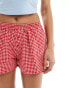 Motel laboxe beach short co-ord in red gingham