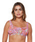 Jessica Simpson 297834 Women's Bikini Swimsuit Top, Mandarin Thick Strap, M