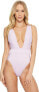 Фото #1 товара Bikini Lab Junior's 170299 Ribthym Nation Plunge One Piece Swimsuit Size XS